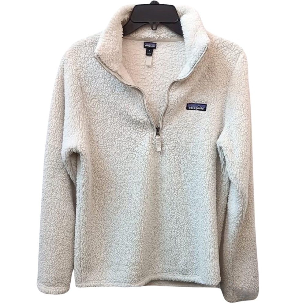 Patagonia Los Gatos 1/4 Zip Fleece Teddy Cream Birch Cozy Pullover Sweater, M - Picture 2 of 7